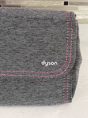 Dyson Supersonic Hair Dryer Storage Pouch, 'Cool Grey' with Pink Stitching - EUC